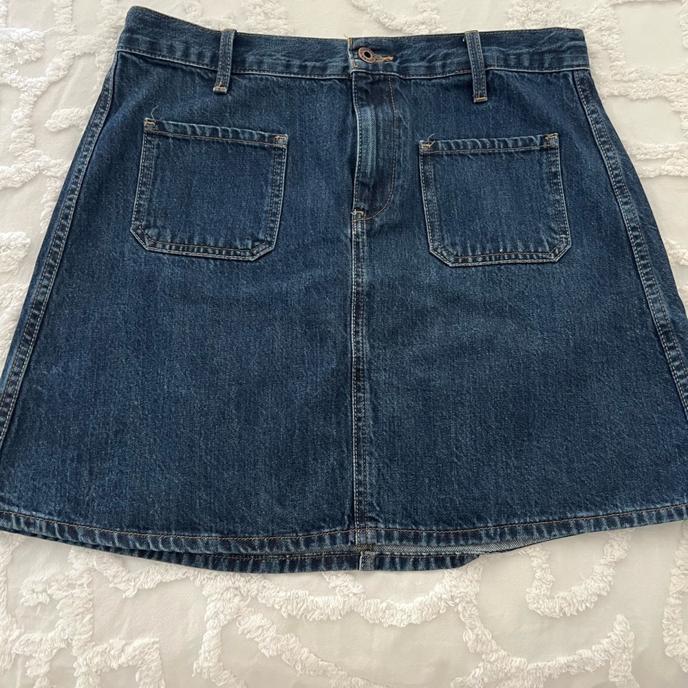 Lucky Brand Dark Blue A-Line Denim Skirt